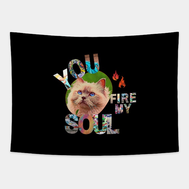 You Fire My Soul Cat Tapestry by AngelFeatherDsg