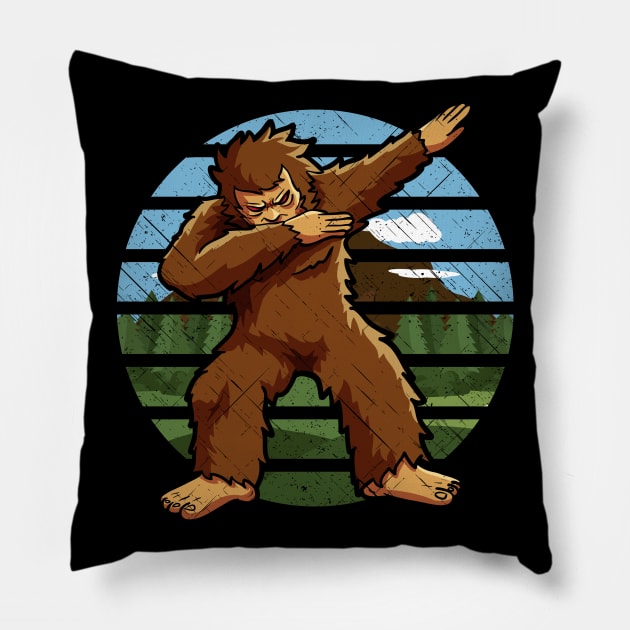 Dabbing Bigfoot Sasquatch Dance Pillow by RadStar