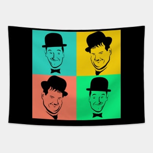 Laurel and Hardy Pop Art Tribute Tapestry