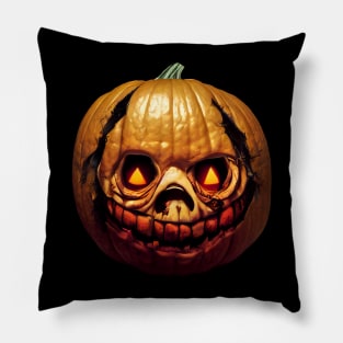 Scary Halloween Pumpkin Art Pillow