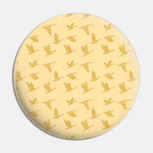 Flying Birds Pattern Golden Pin