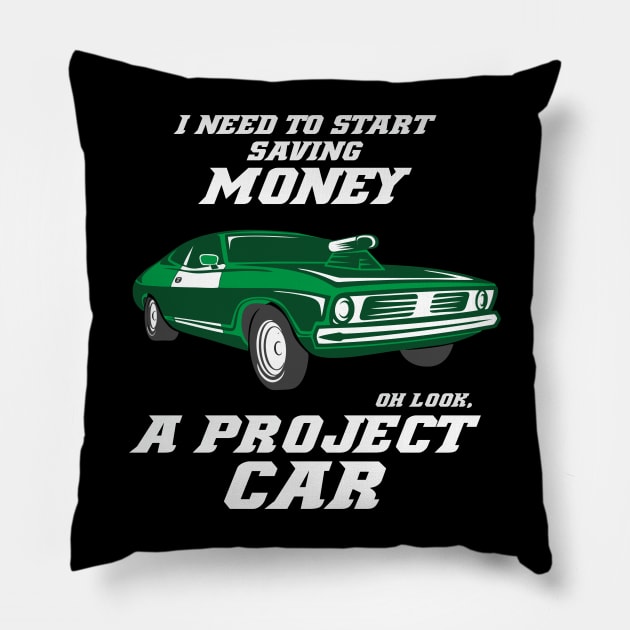 Oh look, Project Car funny Tuning Car Guy Mechanic Racing Pillow by FunnyphskStore