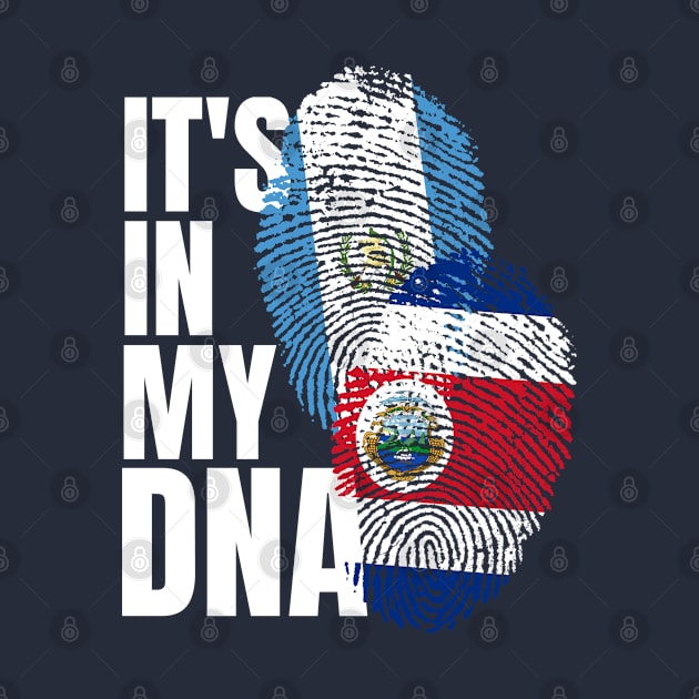 Guatemalan And Costa Rican Mix DNA Flag Heritage by Just Rep It!!