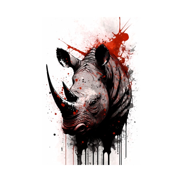 Rhino Ink Painting by TortillaChief