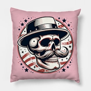 Funny Skull Wearing Hat Pillow