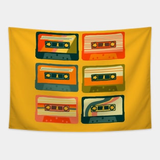 Retro Mixtape Revival: 80s & 90s Nostalgia Cassette Tapestry