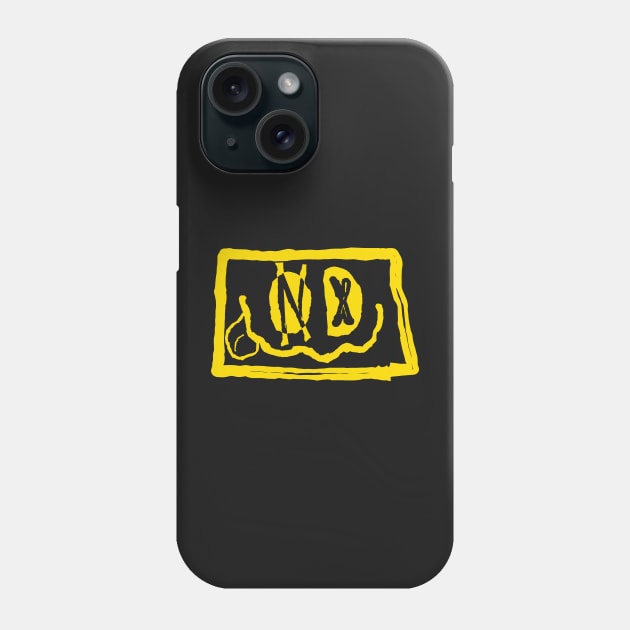 ND Eyes North Dakota Grunge Smiling Face Black background Phone Case by pelagio