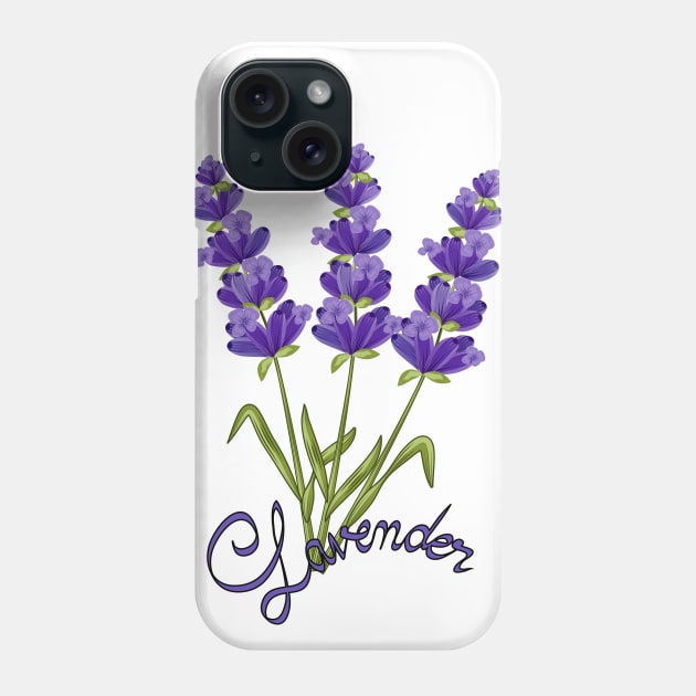 Lavender Flowers Phone Case by Designoholic