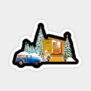 Merry Christmas Winter House Magnet