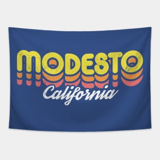 Retro Modesto California Tapestry