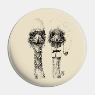 Mr and Mrs Ostrich Pin