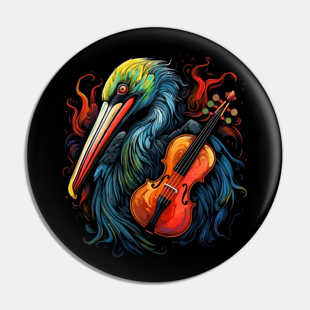 Pelican Playing Violin Pin by JH Mart