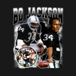 Bo Jackson Bo Knows Signature Vintage Legend Baseball Football Bootleg Rap Graphic Style T-Shirt