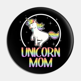 Unicorn Mom Sweet Retro Colorful Gift Party Rainbow Pin