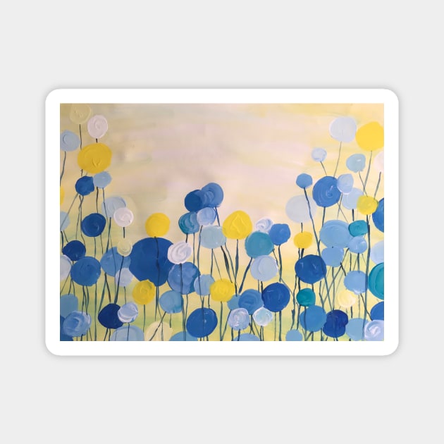 Cool color bubble blossoms Magnet by Artladyjen