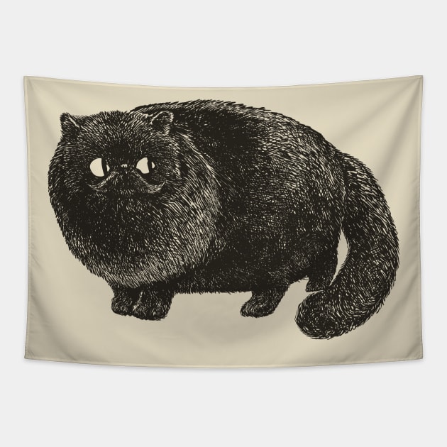 Black Cat Cat Tapestry by huebucket