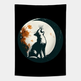 Funny howling cat Tapestry