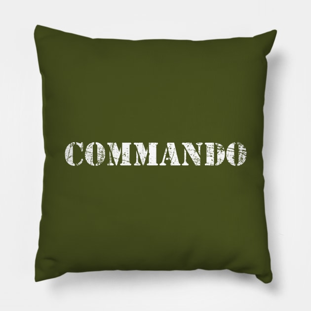 Vintage Army Commando • Classic Retro USA Military Distressed Pillow by Kushteez