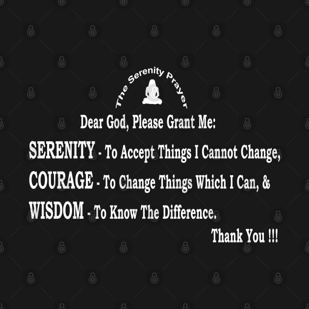 "The Serenity Prayer - Wall Art with White Font & Transparent Background. by "Ekaa Digi Arts"