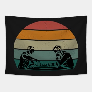 Chess Retro Sunset Tapestry