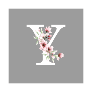 Letter Y Monogram With Cherry Blossoms T-Shirt