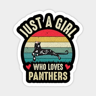 Just A Girl Who Loves Panthers  Cute Panther Girl Women Gifts Magnet