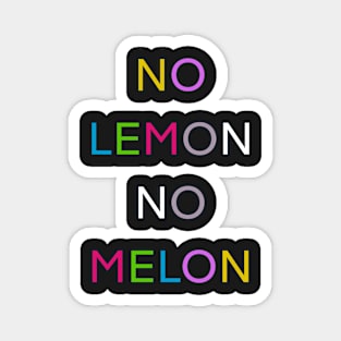 NO LEMON NO MELON PALINDROME FUNNY 2 Magnet