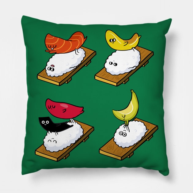 Beginner Acroyoga sushi Pillow by huebucket