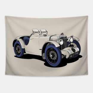 MG C-Type Vintage Racing Car Tapestry