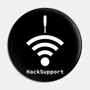 Hack-Support: A Cybersecurity Design (White) Pin