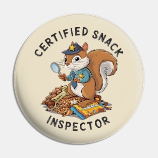 Certified Snack Inspector Funny Hiking and Camping Pin