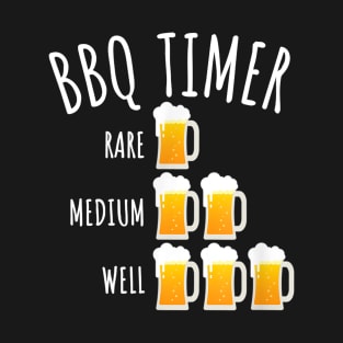 BBQ Timer Beer Drinking Funny Grilling T-Shirt