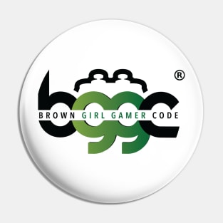 Brown Girl Gamer Code Horizontal Logo - Light Mode Pin