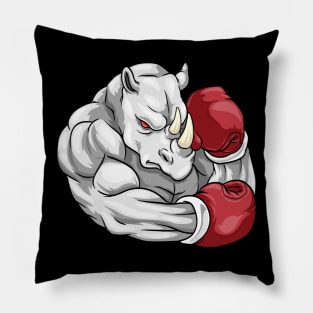 Funny rhino as a boxer Pillow