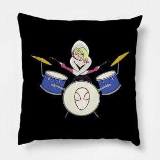 Gwen drumming Pillow