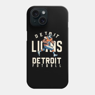 Detroit lions football vector design Phone Case