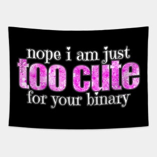 Too Cute for your Binary in Pink Tapestry