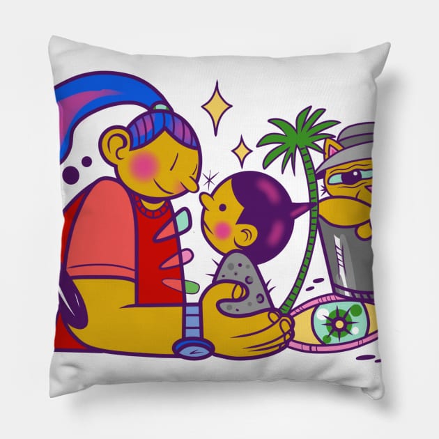 Lolly Pop World Pillow by Jim Pixel Inc