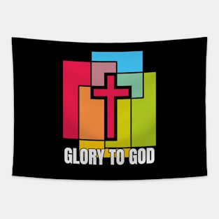 Glory to God, Jesus Christ Cross, Christian GIfts Store Tapestry