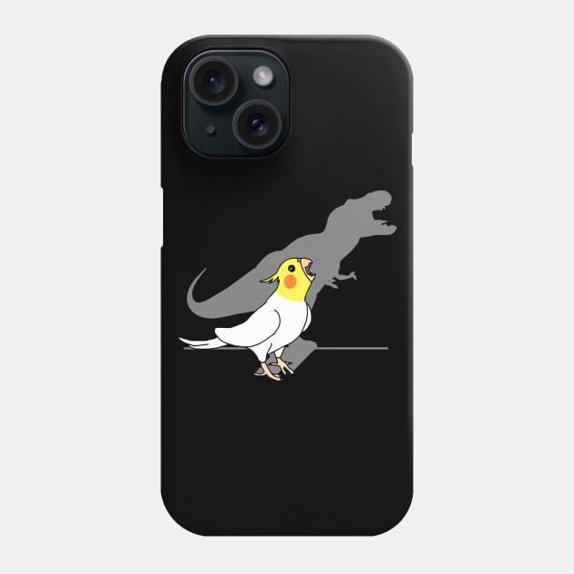 t-rex dinosaur shadow - white yellow cockatiel Phone Case by FandomizedRose