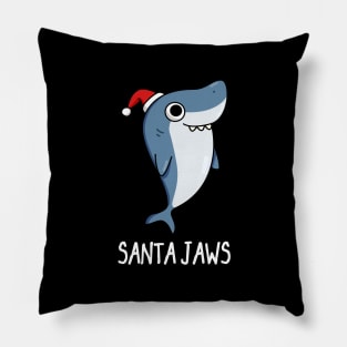 Santa Jaws Christmas Pun Pillow