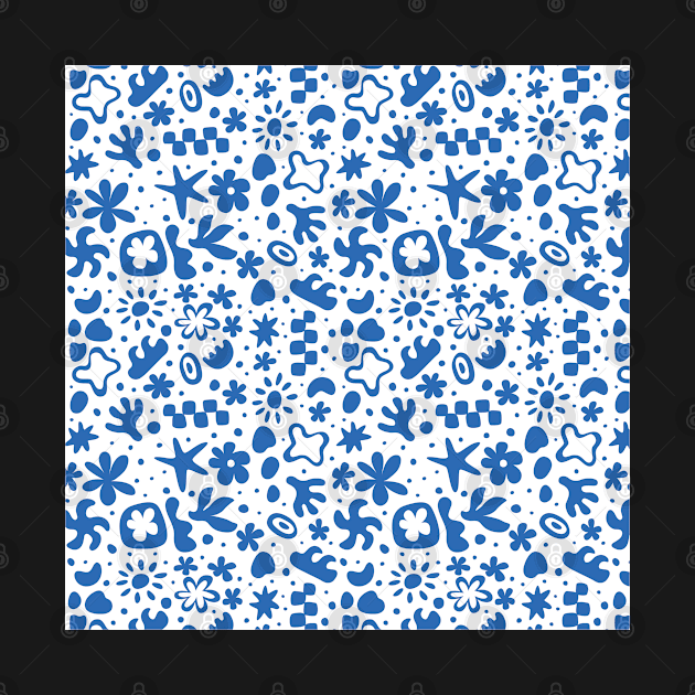 MATISSE ABSTRACT WHITE AND BLUE by blomastudios