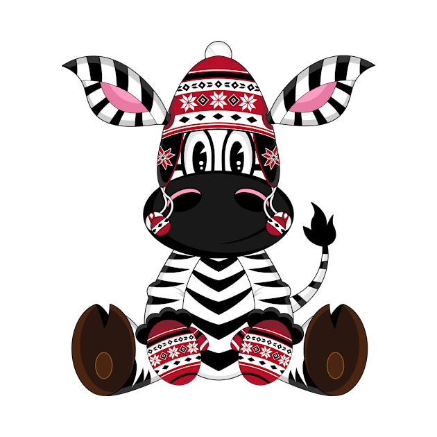 Cute Wooly Hat Zebra by markmurphycreative