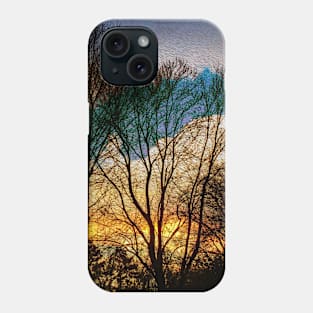 Textured Tree and Sky Scene Phone Case