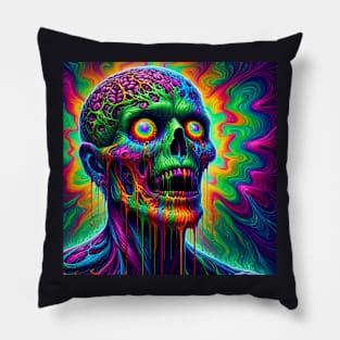 psychedelic zombie Pillow