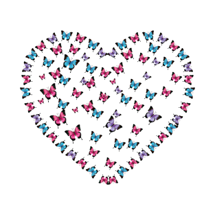 Butterfly Heart Shape T-Shirt