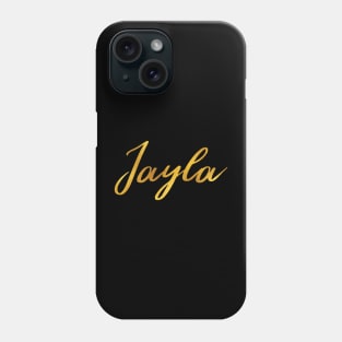 Jayla Name Hand Lettering in Faux Gold Letters Phone Case