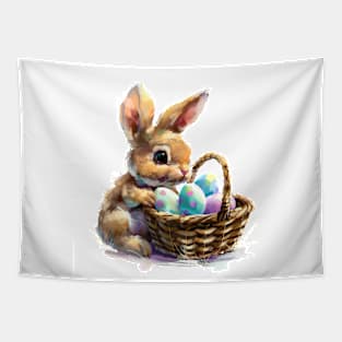 Cute Easter Bunny, Watercolor. Tapestry