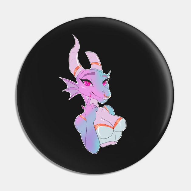 Holographic Dragon Girl Pin by Annaklava