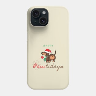 Happy Pawlidays Santa Dachshund Dog Phone Case